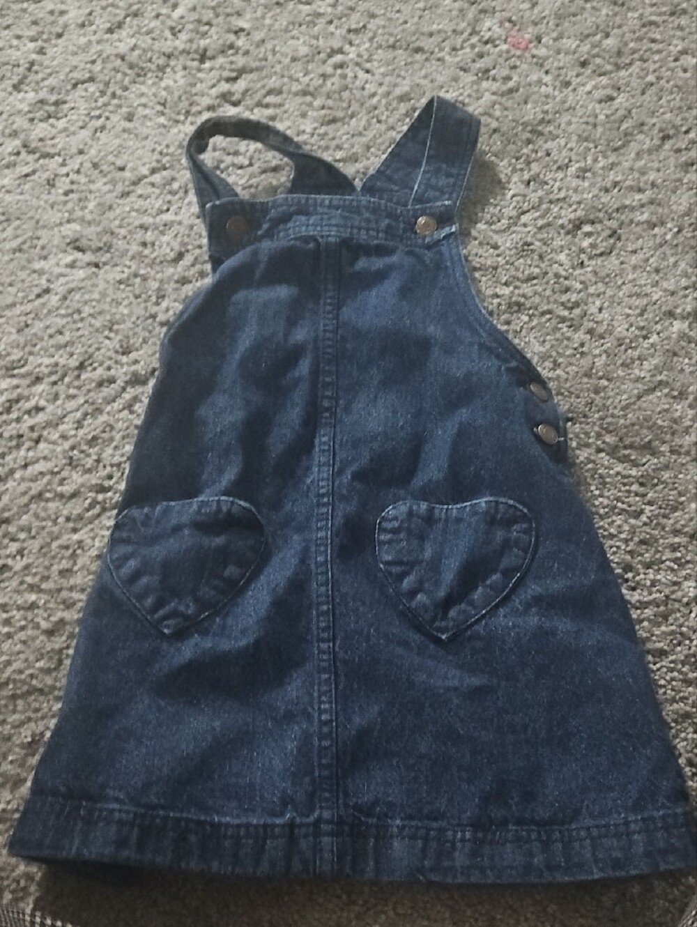 Max Studio Navy Blue Girls Dress with Heart Pockets